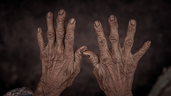 The hands of a wonderfully spirited woman farmer. Cai Rang, Vietnam